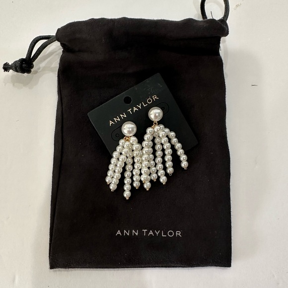 ann taylor faux pearl chandelier earrings - Picture 6 of 6